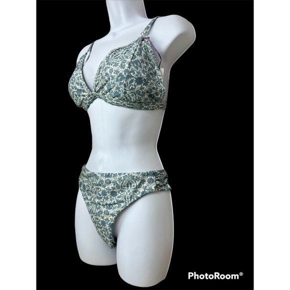 Antonio Melani‎ Liberty of London Triangle Bikini Set Sz 10/12 Bluish Gray - Picture 2 of 8